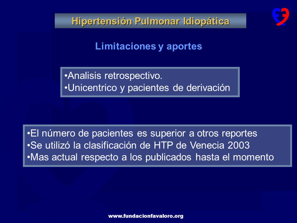 Clasificación clínica de la hipertensión pulmonar venecia 2003